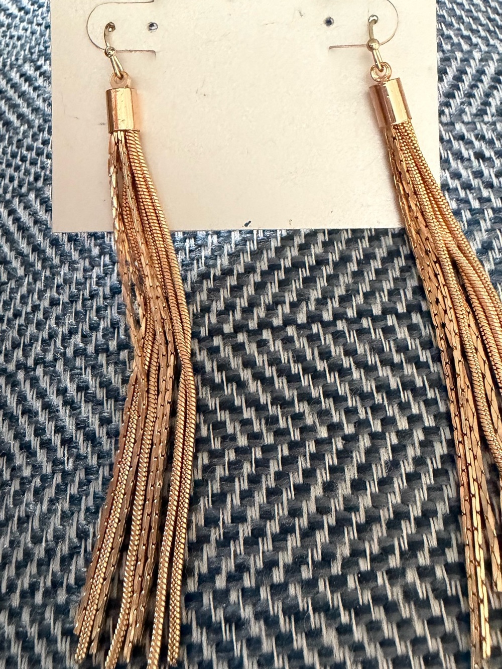 Elle Gold Tassel Drop Earrings